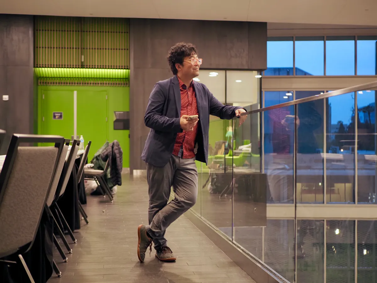 Ed at a convention center